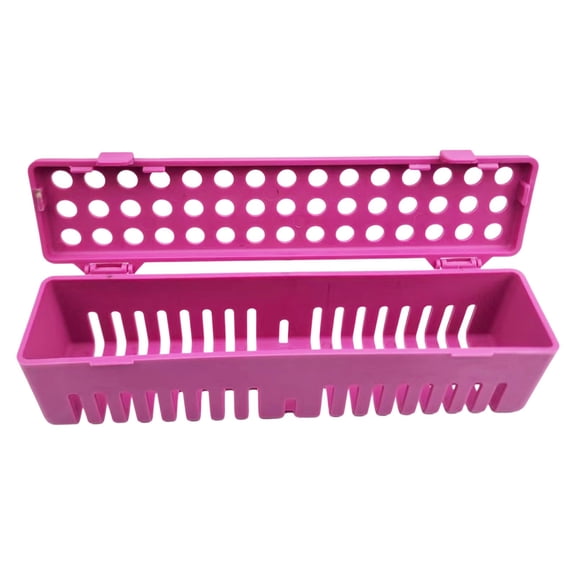 8''x1.77''x1.77'' Instrument Sterilizat Case,Dental Sterilization Cassette Box Tray,Instrument Sterilizat Cassette Case Holder,Plastic Ultrasonic Cleaning Washing Sterilization Trays(Pink2)
