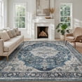 thumbnail image 1 of FEELHOME 8'x10' Area Rug Machine Washable Soft Vintage Distressed Non Slip Carpet for Living Room Bedroom Dining Room Blue, 1 of 6