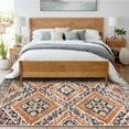 thumbnail image 1 of 8'x10' Area Rugs for Living Room, Machine Washable Non-Slip Carpet, Soft Faux Wool Low Pile Moroccan Farmhouse Western Rug, Orange, 1 of 5