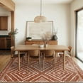 thumbnail image 1 of 8'x10' Area Rugs for Living Room, Machine Washable Non-Slip Carpet, Soft Faux Wool Low Pile Moroccan Farmhouse Western Rug, Reddish Brown, 1 of 6