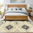 thumbnail image 1 of 8'x10' Area Rugs for Living Room, Machine Washable Non-Slip Carpet, Soft Faux Wool Low Pile Moroccan Farmhouse Western Rug, Yellow, 1 of 5