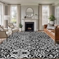 thumbnail image 1 of 8'x10' Area Rugs, Black Morocco Indoor Outdoor Area Rug for Living Room Bedroom, Traditional Tribal Abstract Geometric Art Washable Bathroom Rugs Kitchen Floor Carpet Mats Home Decor Aesthetic, 1 of 8