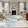 thumbnail image 1 of 8'x10' Area Rugs, Blue Anchor Coastal Indoor Outdoor Area Rug for Living Room Bedroom, Nautical Summer Beach Starfish Snowflake Washable Bathroom Rugs Kitchen Floor Carpet Mats Home Decor Aesthetic, 1 of 8