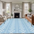 thumbnail image 1 of 8'x10' Area Rugs, Blue Boho Indoor Outdoor Area Rug for Living Room Bedroom, Vintage Ethnic Tribe Abstract Art Geometric Washable Bathroom Rugs Kitchen Floor Carpet Mats Home Decor Aesthetic, 1 of 8