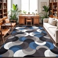 thumbnail image 1 of 8'x10' Area Rugs, Blue Grey Abstract Indoor Outdoor Area Rug for Living Room Bedroom, Modern Geometric Ombre Artwork Washable Bathroom Rugs Kitchen Floor Carpet Mats Home Decor Aesthetic, 1 of 8