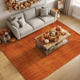 thumbnail image 1 of 8'x10' Area Rugs, Burnt Orange Indoor Outdoor Area Rug for Living Room Bedroom, Farmhouse Linen Texture Washable Bathroom Rugs Kitchen Floor Carpet Mats Home Decor, 1 of 8