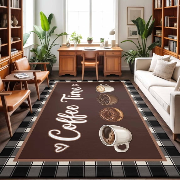 8'x10' Area Rugs, Coffee Time Indoor Outdoor Area Rug for Living Room ...