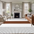 thumbnail image 1 of 8'x10' Area Rugs, Contemporary Brown Indoor Outdoor Area Rug for Living Room Bedroom, Modern Art Boho Striped Black Washable Bathroom Rugs Kitchen Floor Carpet Mats Home Decor Aesthetic, 1 of 8
