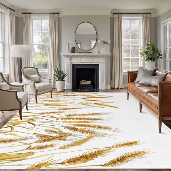 8'x10' Area Rugs, Fall Wheat Indoor Outdoor Area Rug for Living Room ...