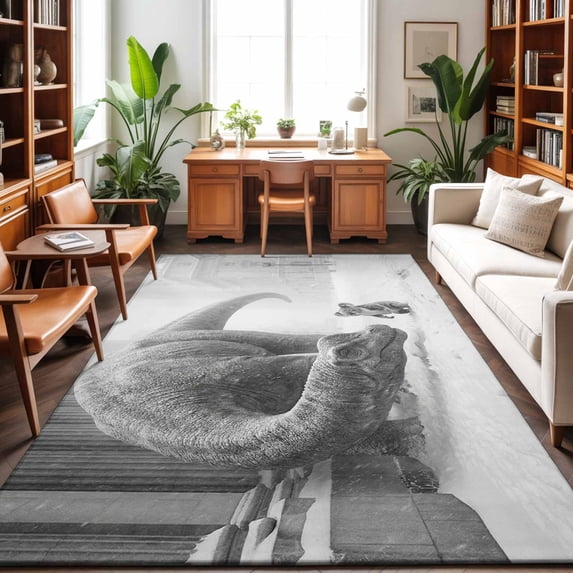 8'x10' Area Rugs, Grey Dinosaur Koala Indoor Outdoor Area Rug for ...