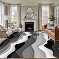 thumbnail image 1 of 8'x10' Area Rugs, Grey Ombre Indoor Outdoor Area Rug for Living Room Bedroom, Modern Geometric Moire Abstract Art Washable Bathroom Rugs Kitchen Floor Carpet Mats Home Decor Aesthetic, 1 of 8