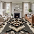 thumbnail image 1 of 8'x10' Area Rugs, Grey Orange Black Indoor Outdoor Area Rug for Living Room Bedroom, Boho Ethnic Geometric Southwestern Washable Bathroom Rugs Kitchen Floor Carpet Mats Home Decor Aesthetic, 1 of 8