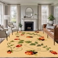 thumbnail image 1 of 8'x10' Area Rugs, Ladybugs Eucalyptus Indoor Outdoor Area Rug for Living Room Bedroom, Spring Botanical Leaves Yellow Washable Bathroom Rugs Kitchen Floor Carpet Mats Home Decor Aesthetic, 1 of 8