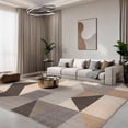 thumbnail image 1 of Cozylore 8'x10' Area Rugs for Living Room Geometric Style Modern Rug Soft Low Pile Non Slip Carpet Machine Washable Indoor Rug for Bedroom Dining Room Office, Brown, 1 of 8