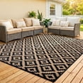 thumbnail image 1 of ZRSDIXK 5'×8' Outdoor Rug Waterproof Patio Carpet Outdoor Area Rug Large Plastic Straw Mat for RV Camping Porch Deck Balcony, Black and Brown, 1 of 8