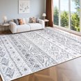 thumbnail image 1 of 8'x10' Area Rugs for Living Room, UNTIMATY Washable Rugs Boho Moroccan Carpet Distressed Indoor Rug for Bedroom Dining Room Office Foldable, Boho Gray, 1 of 8