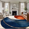 thumbnail image 1 of 8'x10' Area Rugs, Navy Blue Burnt Orange Indoor Outdoor Area Rug for Living Room Bedroom, Modern Boho Art Geometric Washable Bathroom Rugs Kitchen Floor Carpet Mats Home Decor Aesthetic, 1 of 8