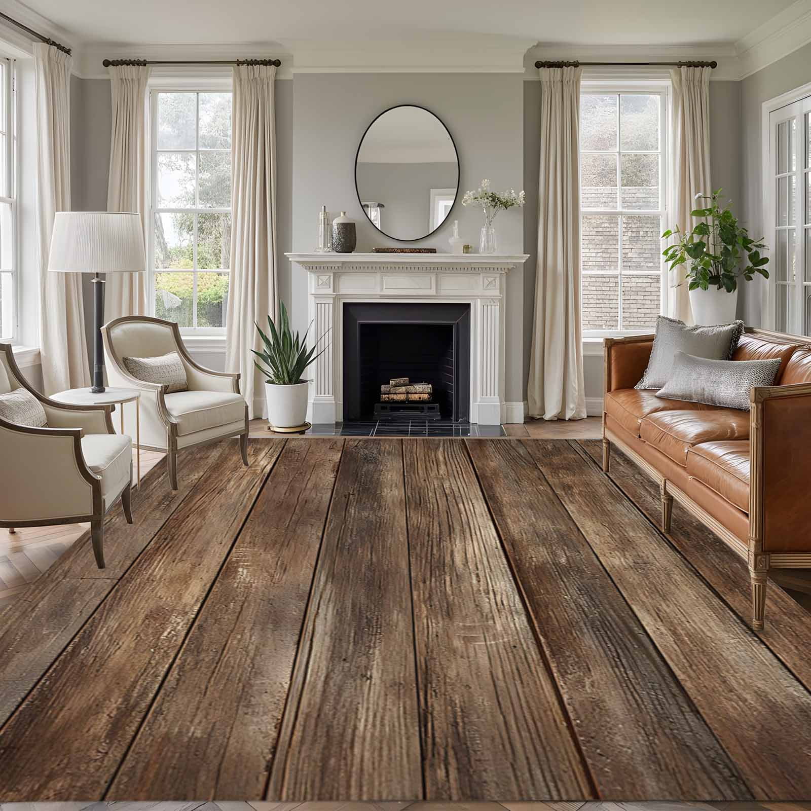 8'x10' Area Rugs, Old Wooden Board Indoor Outdoor Area Rug for Living Room Bedroom, Country Farmhouse Wooden Planks Brown Washable Bathroom Rugs Kitchen Floor Carpet Mats Home Decor Aesthetic