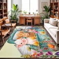 thumbnail image 1 of 8'x10' Area Rugs, Pig Cow Horse Indoor Outdoor Area Rug for Living Room Bedroom, Farmhouse Truck Farm Cabin Botanical Floral Washable Bathroom Rugs Kitchen Floor Carpet Mats Home Decor Aesthetic, 1 of 8