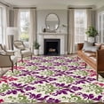 thumbnail image 1 of 8'x10' Area Rugs, Pink Purple Green Indoor Outdoor Area Rug for Living Room Bedroom, Modern Ethnic Geometric Abstract Washable Bathroom Rugs Kitchen Floor Carpet Mats Home Decor Aesthetic, 1 of 8