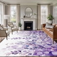 thumbnail image 1 of 8'x10' Area Rugs, Purple Eucalyptus Leaves Indoor Outdoor Area Rug for Living Room Bedroom, Spring Floral Summer Botanical Washable Bathroom Rugs Kitchen Floor Carpet Mats Home Decor Aesthetic, 1 of 8