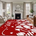 thumbnail image 1 of 8'x10' Area Rugs, Red Love Valentines Indoor Outdoor Area Rug for Living Room Bedroom, White Love Heart Washable Bathroom Rugs Kitchen Floor Carpet Mats Home Decor Aesthetic, 1 of 8