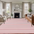 thumbnail image 1 of 8'x10' Area Rugs, Red Striped Indoor Outdoor Area Rug for Living Room Bedroom, Red White Stripes Farmhouse Washable Bathroom Rugs Kitchen Floor Carpet Mats Home Decor Aesthetic, 1 of 8