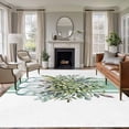 thumbnail image 1 of 8'x10' Area Rugs, Sage Green Eucalyptus Leaves Indoor Outdoor Area Rug for Living Room Bedroom, Pastoral Summer Botanical Elegant Washable Bathroom Rugs Kitchen Floor Carpet Mats Home Decor Aesthetic, 1 of 8