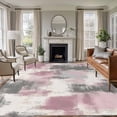 thumbnail image 1 of 8'x10' Area Rugs, Vintage Pink Gray Indoor Outdoor Area Rug for Living Room Bedroom, Modern Abstract Art Washable Bathroom Rugs Kitchen Floor Carpet Mats Home Decor Aesthetic, 1 of 8