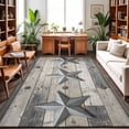 thumbnail image 1 of 8'x10' Area Rugs, Western Star Grey Indoor Outdoor Area Rug for Living Room Bedroom, Farmhouse Vintage Wooden Striped Country Washable Bathroom Rugs Kitchen Floor Carpet Mats Home Decor Aesthetic, 1 of 8