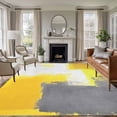 thumbnail image 1 of 8'x10' Area Rugs, Yellow Grey Indoor Outdoor Area Rug for Living Room Bedroom, Abstract Oil Painted Modern Geometric Washable Bathroom Rugs Kitchen Floor Carpet Mats Home Decor Aesthetic, 1 of 8