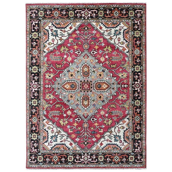 8'x10' Beige Pure Wool Hand Knotted Traditional Design Oriental Rug_17
