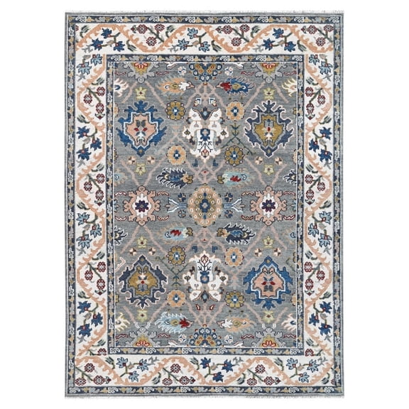 8'x10' Beige Pure Wool Hand Knotted Traditional Design Oriental Rug_19