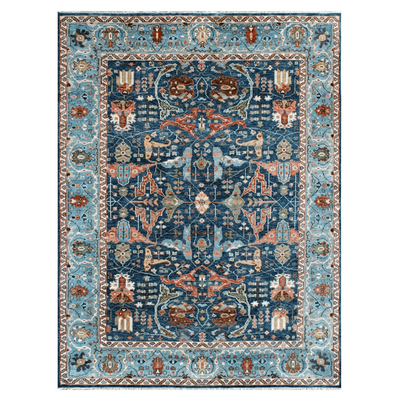 8'x10' Beige Pure Wool Hand Knotted Traditional Design Oriental Rug_27