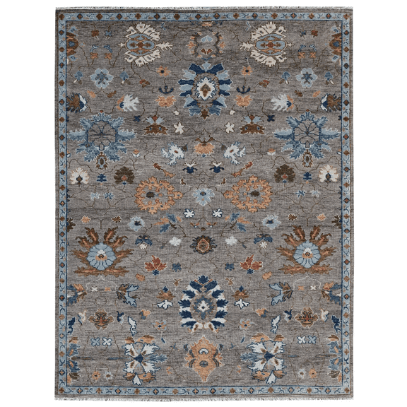 8'x10' Beige Pure Wool Hand Knotted Traditional Design Oriental Rug_47