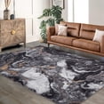 thumbnail image 1 of 8'x10' Boho Vintage Area Rug – Soft Modern Abstract Design, Machine Washable Non-Slip Carpet for Living Room, Farmhouse, Kids Room & Dining Room Black, 1 of 7
