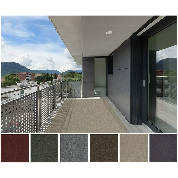 8'x10' Burlap - Indoor Outdoor Area Rug Carpet Runners with a Premium Fabric Finished Edges