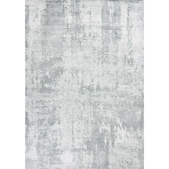 8'x10' Dew Grey Hand Loomed Abstract Brushstroke Indoor Area Rug