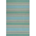 thumbnail image 1 of 8'x10' Ocean Blue Hand Hooked UV Treated Awning Stripes Indoor Outdoor Area Rug, 1 of 3