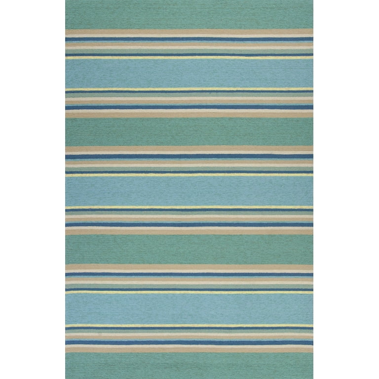 3'X5' Spa Blue Hand Hooked Uv Treated Bordered Indoor Outdoor Area Rug 3'X5' Spa Blue Hand Hooked Uv Treated Bordered Indoor Outdoor Area Rug