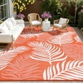 thumbnail image 1 of 8'x10' Outdoor Rugs for Patios, Yamaziot Patio Rug RV Mats, Waterproof Reversible Plastic Straw Camping Rug for Deck Porch Balcony Beach Tropical, Orange, 1 of 9