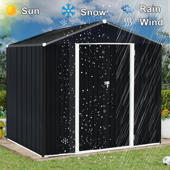 8'x10' Outdoor Storage Shed Large Tool Sheds Storage House Heavy Duty with Lockable