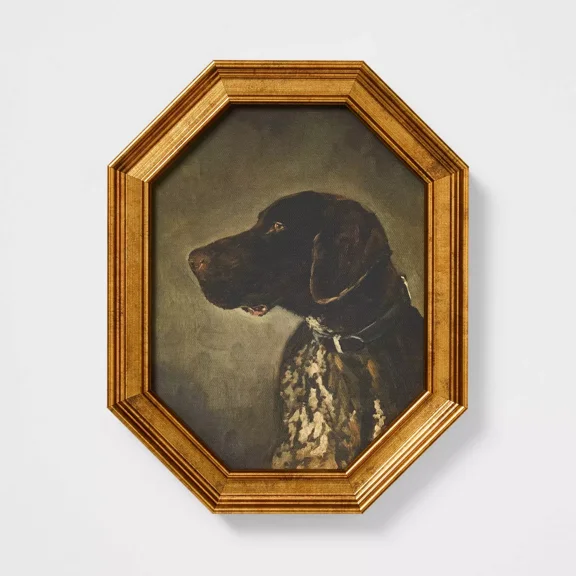 8"x10" Pointer Dog Portrait Framed Art - Threshold designed with Studio McGee