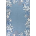 thumbnail image 1 of 8'x10' Sea Blue Hand Hooked Bordered Coral Reef Indoor Area Rug, 1 of 4