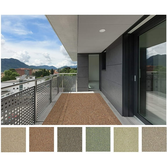 8'x10' Sundown - Indoor Outdoor Area Rug Carpet Runners with a Premium Fabric Finished Edges