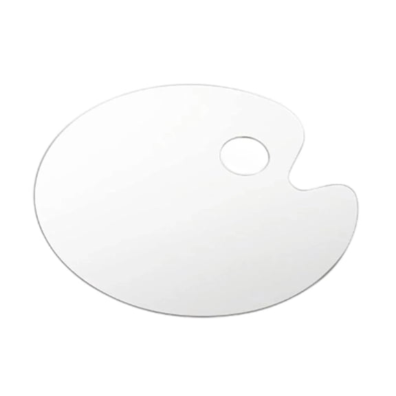 8"x11.8" clear oval acrylic palette, non-stick easy clean for acrylic oil adults kids students.