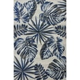 thumbnail image 1 of 8'x11' Grey Blue Machine Woven Oversized Tropical Leaves Indoor Area Rug, 1 of 3