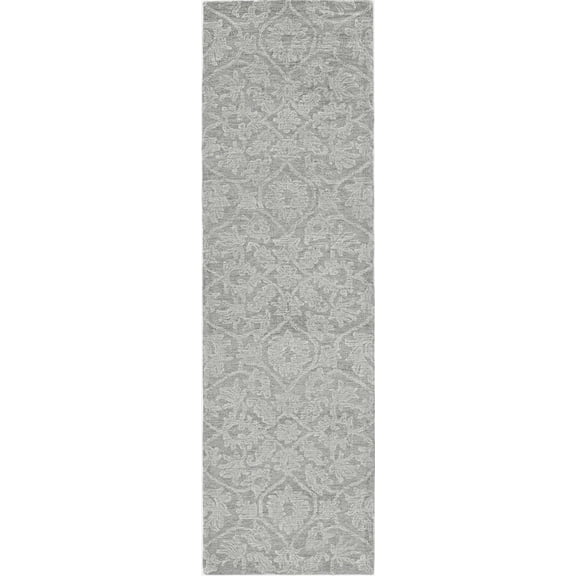 8'x11' Grey Hand Tufted Space Dyed Ogee Indoor Area Rug