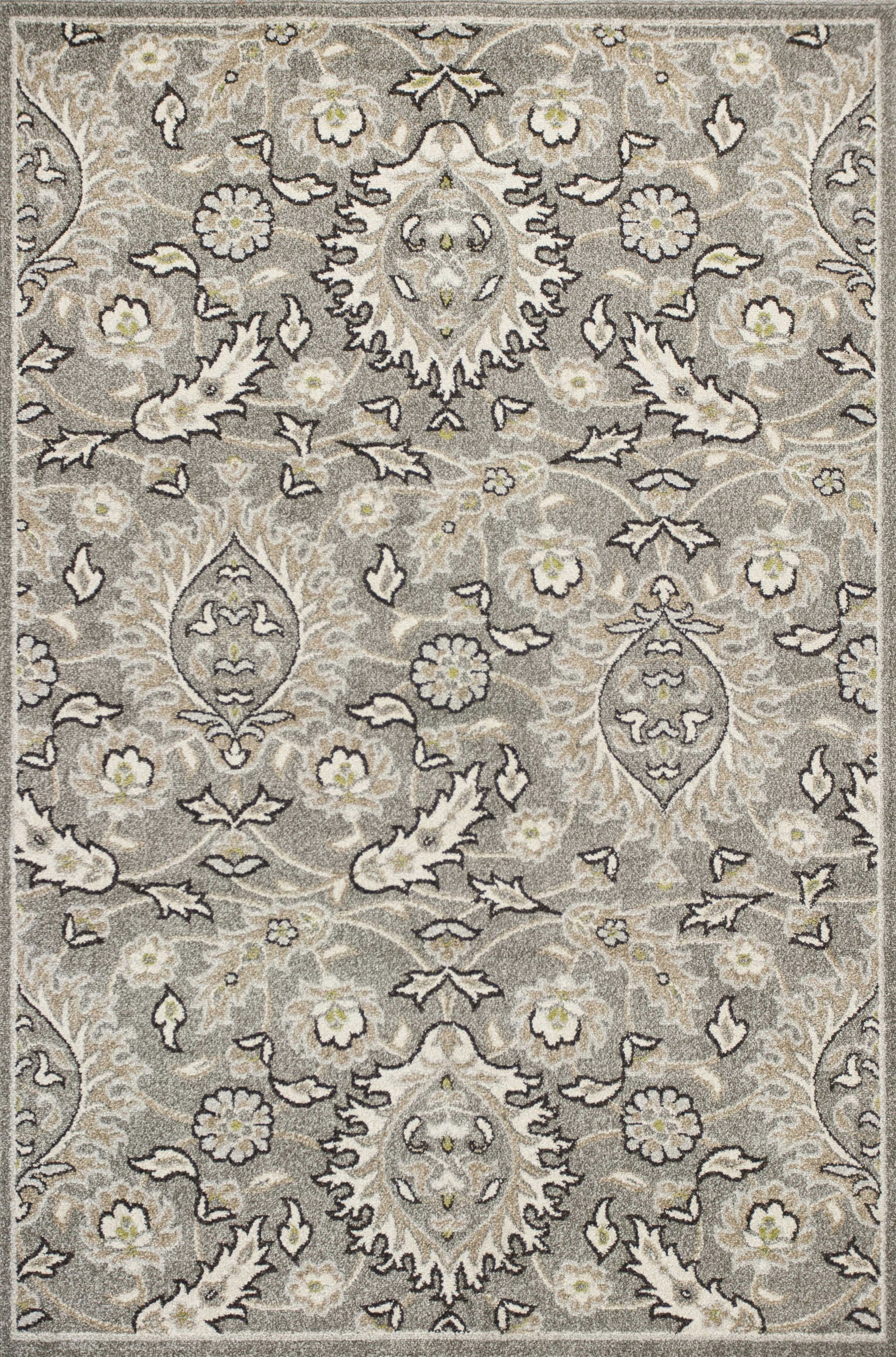 8'X11' Grey Machine Woven Uv Treated Floral Traditional Indoor Outdoor Area Rug 8'X11' Grey Machine Woven Uv Treated Floral Traditional Indoor Outdoor Area Rug