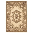 thumbnail image 1 of 8'x11' Ivory Machine Woven Hand Carved Floral Medallion Indoor Area Rug, 1 of 4